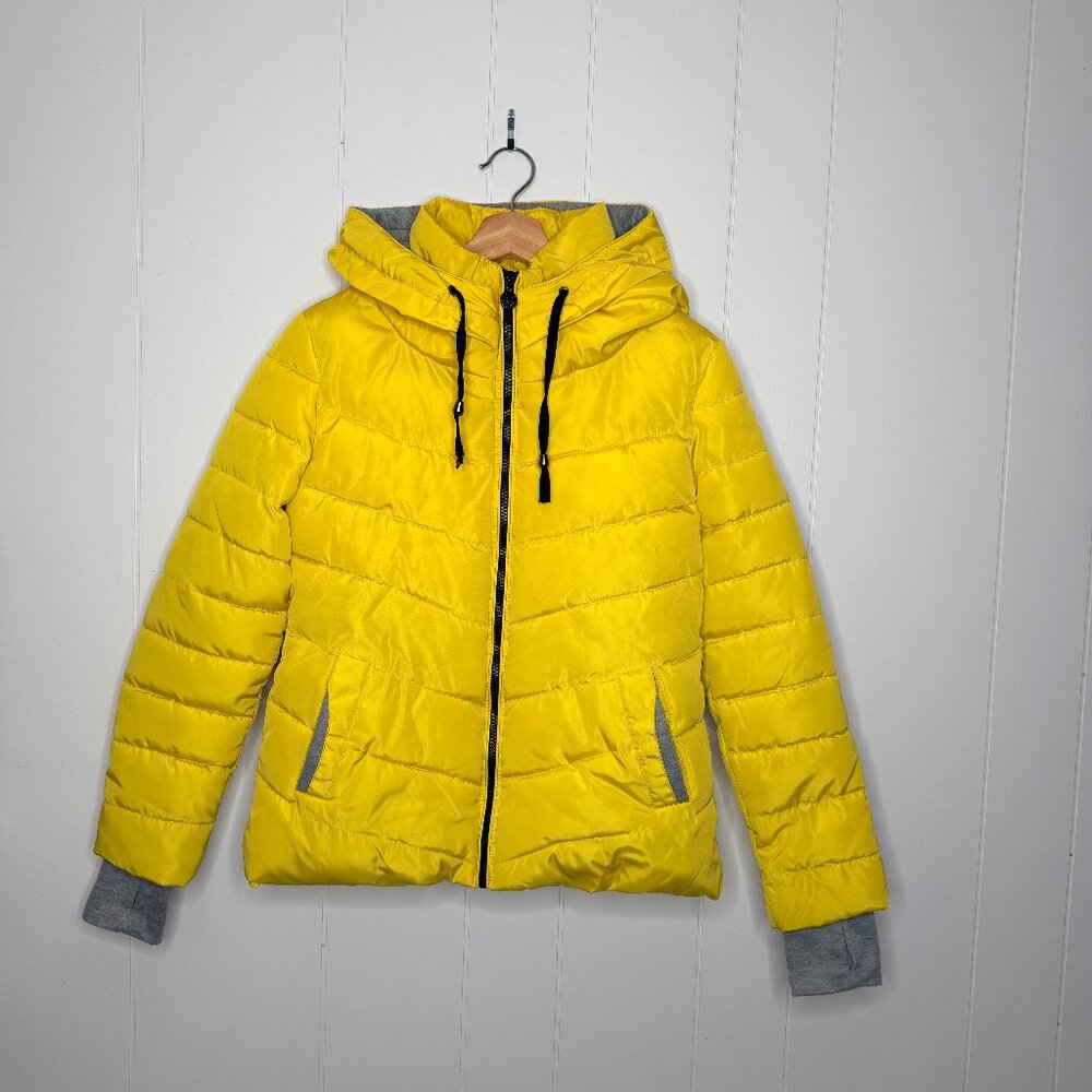 YISIER Kids Yellow Puffer Jacket Hooded Zip Front XXL